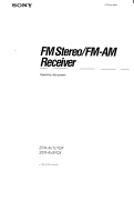 Sony STR-AV1070X - Owners Manual